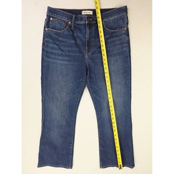 Madewell Size 32X26 Womens Cali Demi Boot Blue Denim Embroidered Logo Jeans - Picture 9 of 12